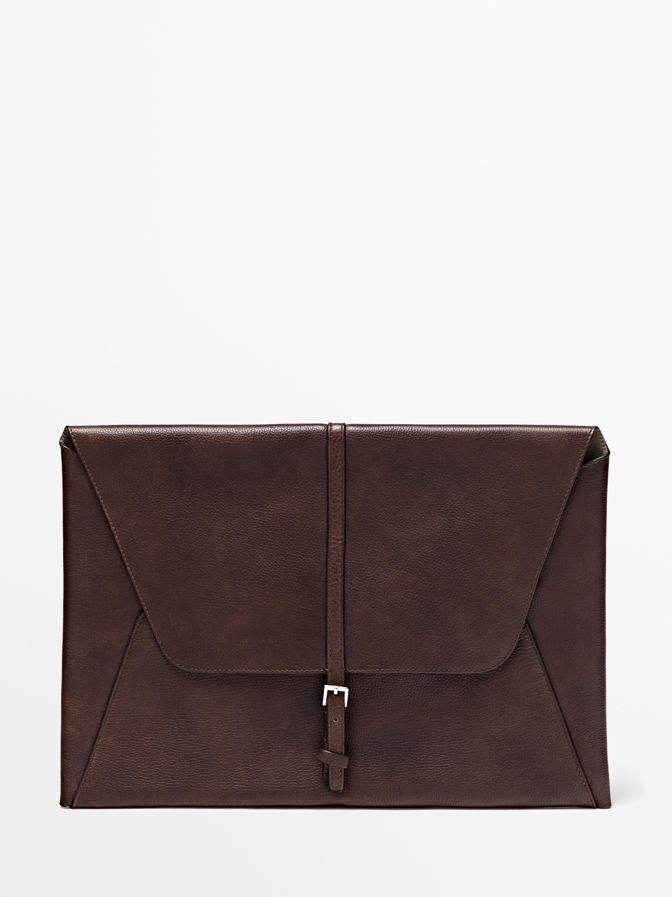 Housse pour ordinateur portable en cuir nappa